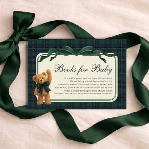 Poloshirt-Karo-Teddybär-Bücher für Babyjungen Begleitkarte