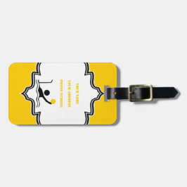 Polospieler mit schwarzer Silhouette Gepäckanhänger