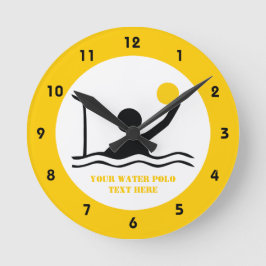 Polospieler Schwarze Silhouette Runde Wanduhr