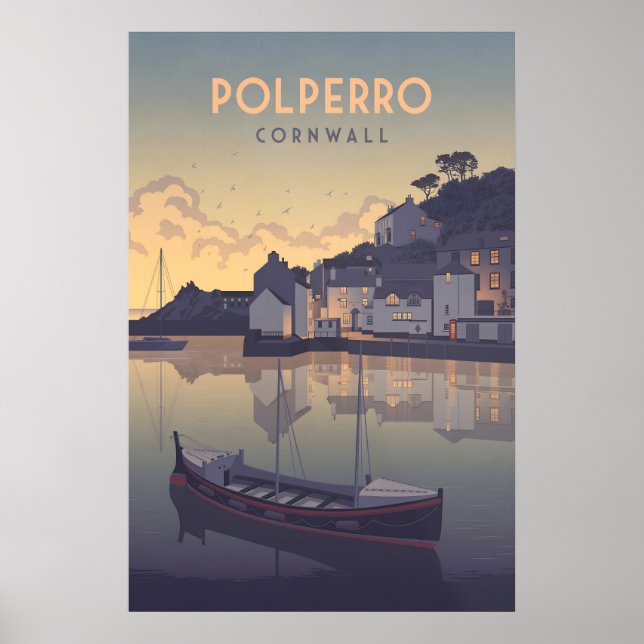 Polperro Cornwall Reiseplakat Poster (Vorne)