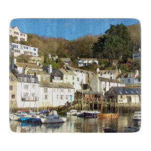 Polperro Hafen Cornwall England Schneidebrett