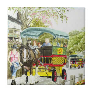 "Polperro Pferdebus-" Fliese