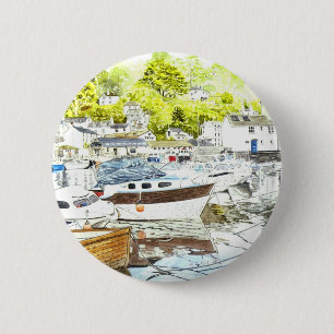 "Polperro Reflexions-" Knopf Button