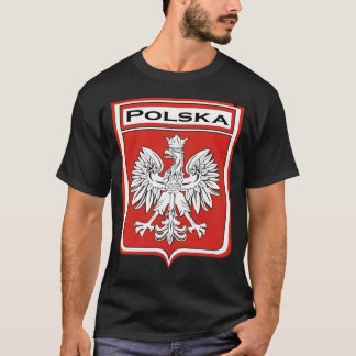 polska-dunkel, Polska Schild/polnische Flagge T-Shirt