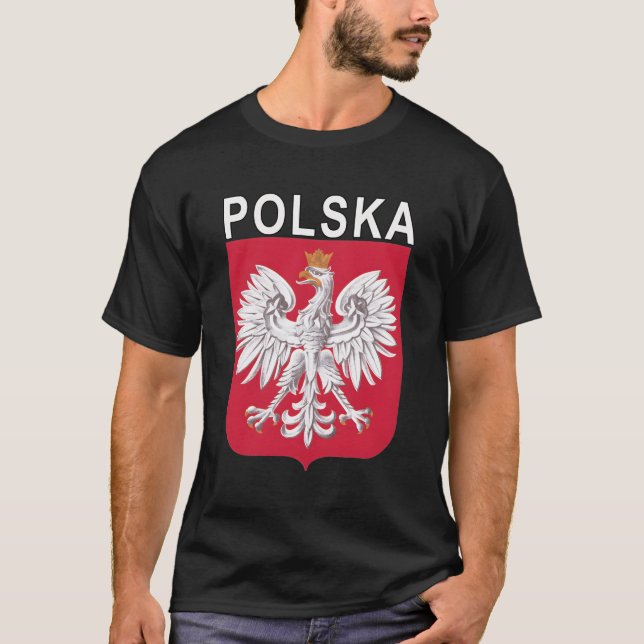 Polska Eagle Emblem Polen T-Shirt (Vorderseite)