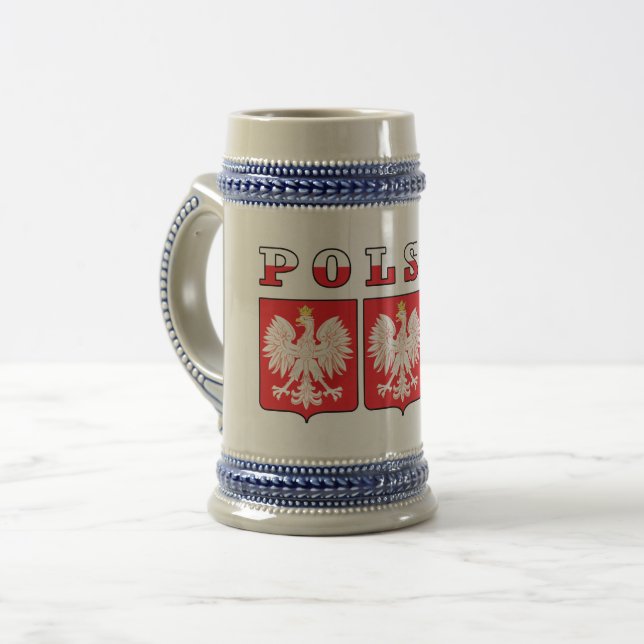 Polska Eagle Flag Shields Bierglas (Vorderseite Links)