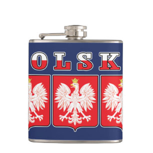 Polska Eagle Flag Shields Flachmann