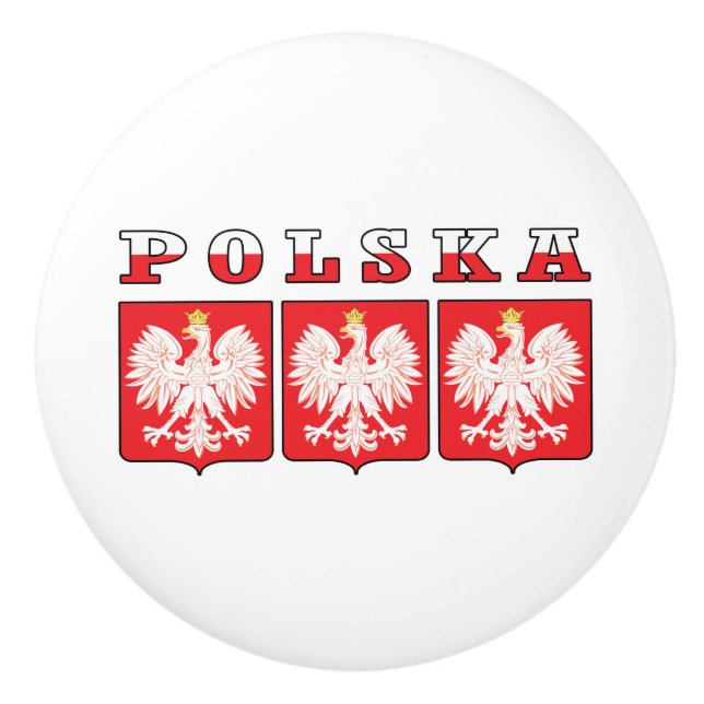 Polska Eagle Flag Shields Keramikknauf (Vorderseite)