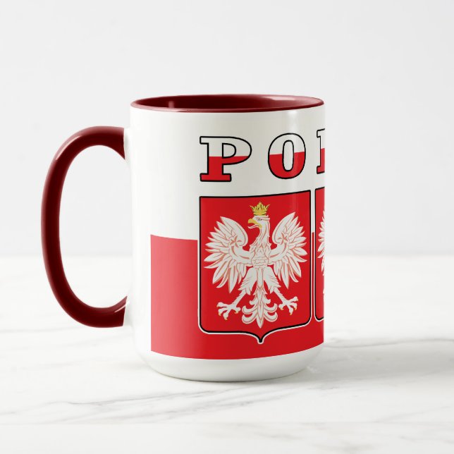 Polska Eagle Flag Shields Tasse (Links)