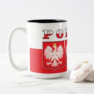 Polska Eagle Flag Shields Zweifarbige Tasse