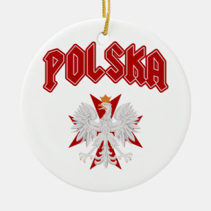 Polska Eagle Kreuz Keramik Ornament