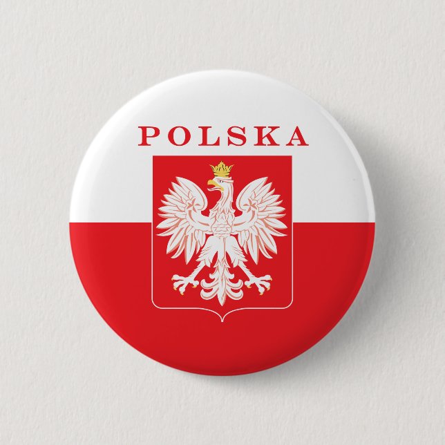 Polska Eagle Red Shield Button (Vorderseite)