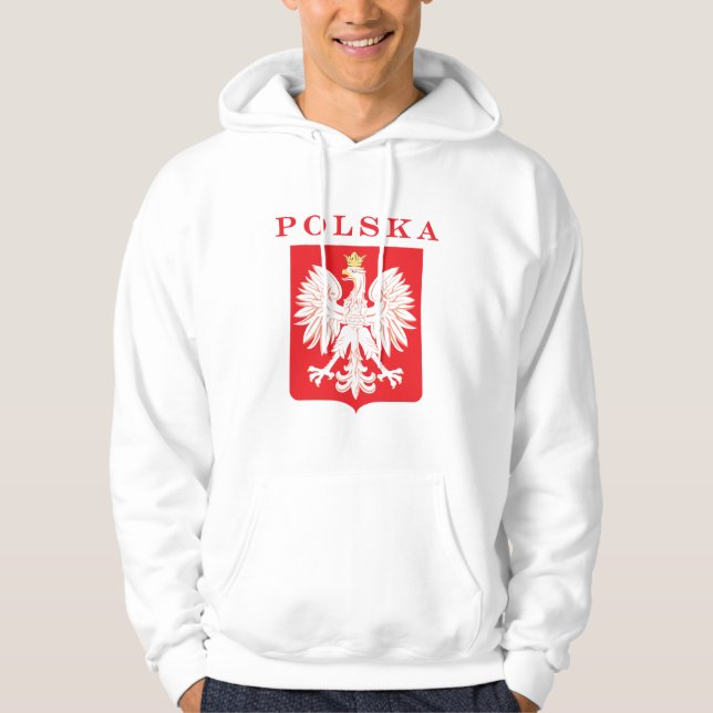 Polska Eagle Rot-Schild Hoodie (Vorderseite)