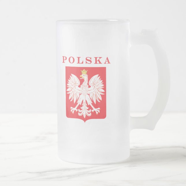 Polska Eagle Rot-Schild Mattglas Bierglas (Rechts)