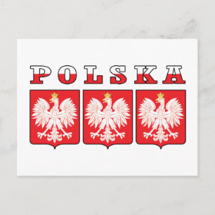 Polska Eagle Shields Postkarte