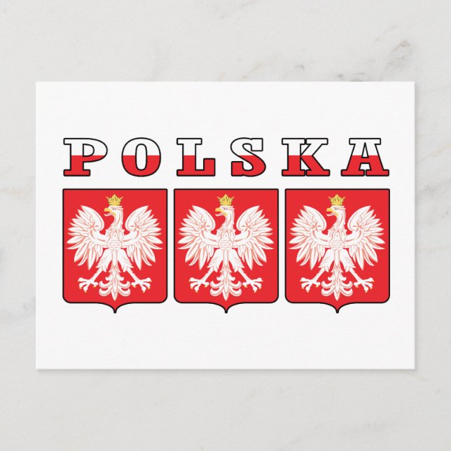 Polska Eagle Shields Postkarte (Vorderseite)
