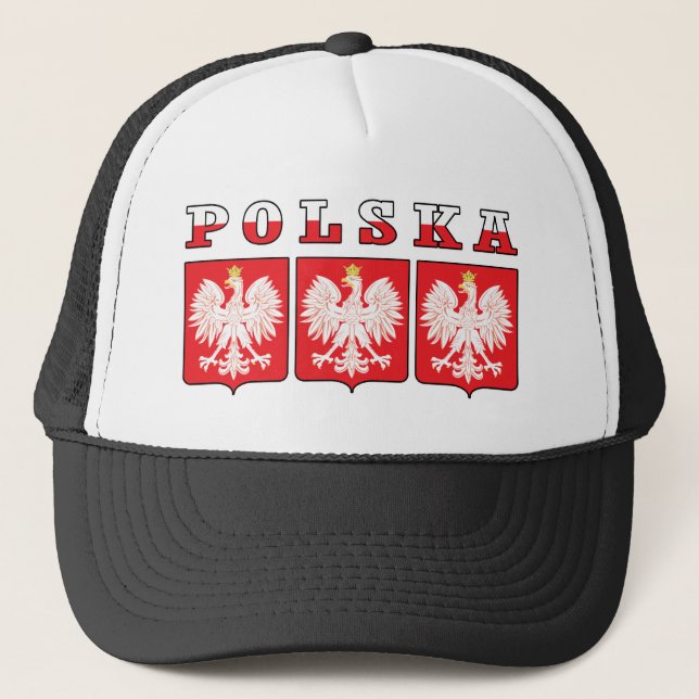 Polska Eagle Shields Truckerkappe (Vorderseite)