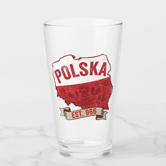 Polska Est. 966 Kaffeetasse Glas (Vorderseite)