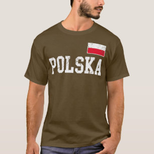 Polska-Flagge Polen Polnische Familie Vintage-Dist T-Shirt