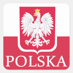 Polska-Flaggenüberzug für Waffenkleber Quadratischer Aufkleber