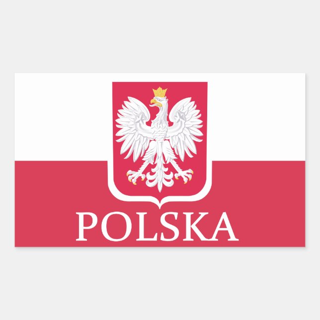Polska-Flaggenüberzug für Waffenkleber Rechteckiger Aufkleber (Vorderseite)