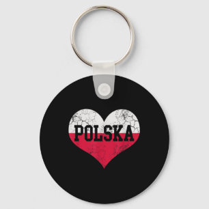 Polska Heart Flag Polen Polnisches Familienerbe VI Schlüsselanhänger