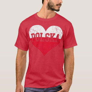 Polska Heart Poland Flagge Polnisches Familienerbe T-Shirt