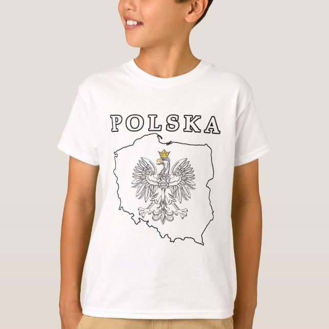 Polska Karte mit Eagle T-Shirt (Vorderseite)