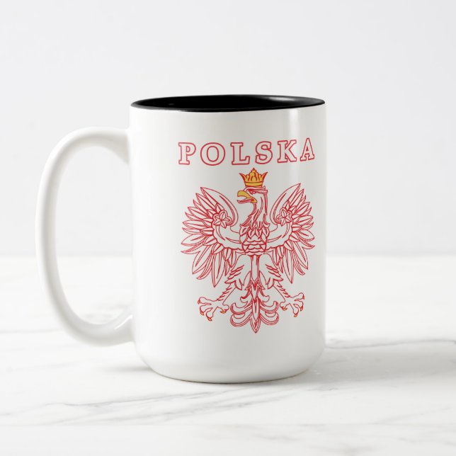 Polska mit der Rot-Polnisch-Adler-Tasse Zweifarbige Tasse (Links)