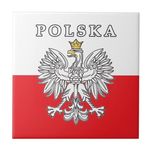 Polska mit Polnischem Adler Fliese (Vorderseite)