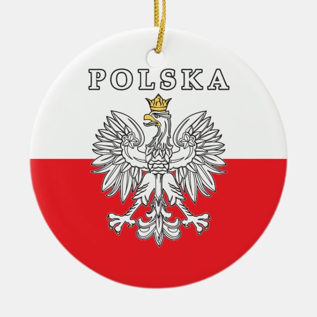 Polska mit Polnischem Adler Keramik Ornament (Vorne)