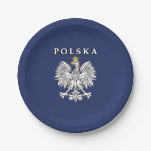 Polska mit Polnischem Adler Pappteller
