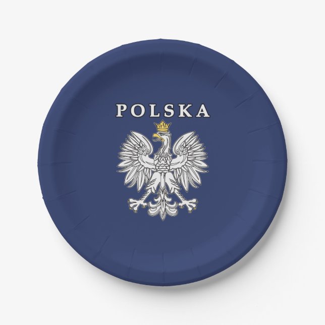 Polska mit Polnischem Adler Pappteller (Vorderseite)