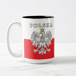 Polska mit Polnischem Adler Zweifarbige Tasse
