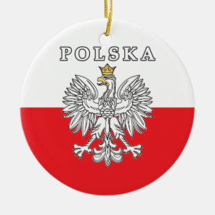 Polska mit polnischem Eagle Keramik Ornament