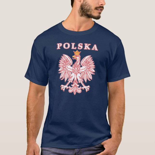 Polska mit Rot-Polnischem Eagle T-Shirt (Vorderseite)