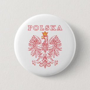 Polska mit rotem Polnischer Adler Button