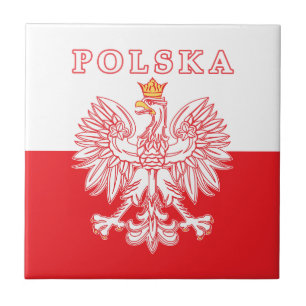 Polska mit rotem Polnischer Adler Fliese