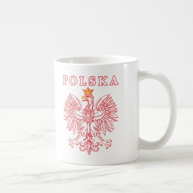 Polska mit rotem Polnischer Adler Kaffeetasse (Rechts)