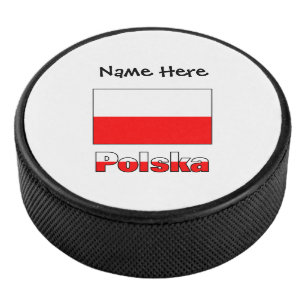 Polska Personalisierte Polnische Flagge Eishockey Puck