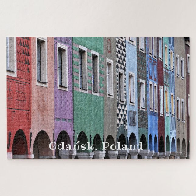 Polska Polen Danzig Altstadt Vintag Polnisch Polni Puzzle (Horizontal)