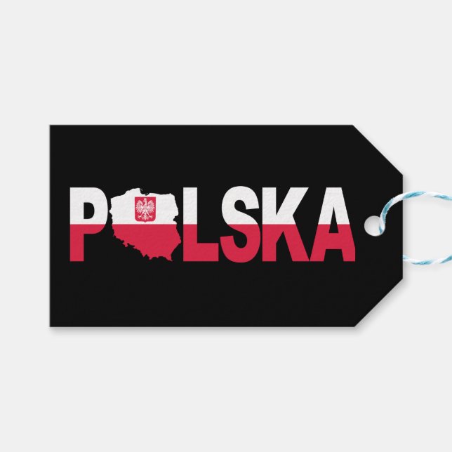 Polska Polen - Flaggenplan Geschenkanhänger (Vorderseite (Horizontal))
