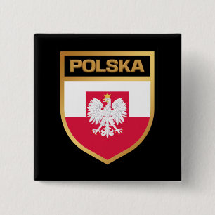 Polska/Polen - Flaggenschild und Emblem Button