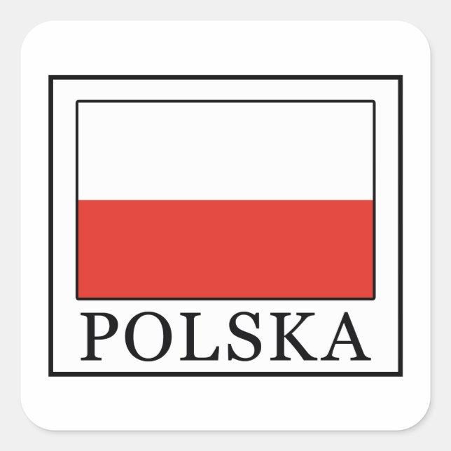 Polska Quadratischer Aufkleber (Vorderseite)
