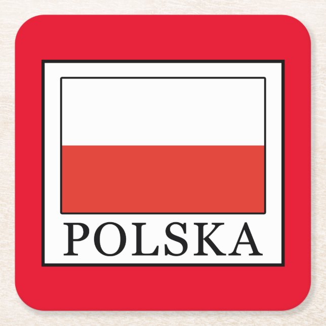 Polska Rechteckiger Pappuntersetzer (Vorderseite)
