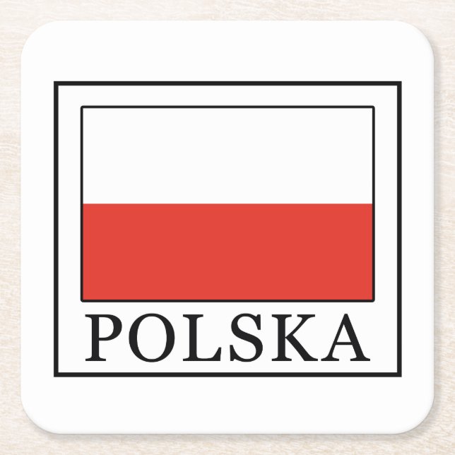 Polska Rechteckiger Pappuntersetzer (Vorderseite)