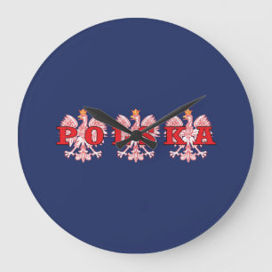 Polska Red Eagles Große Wanduhr