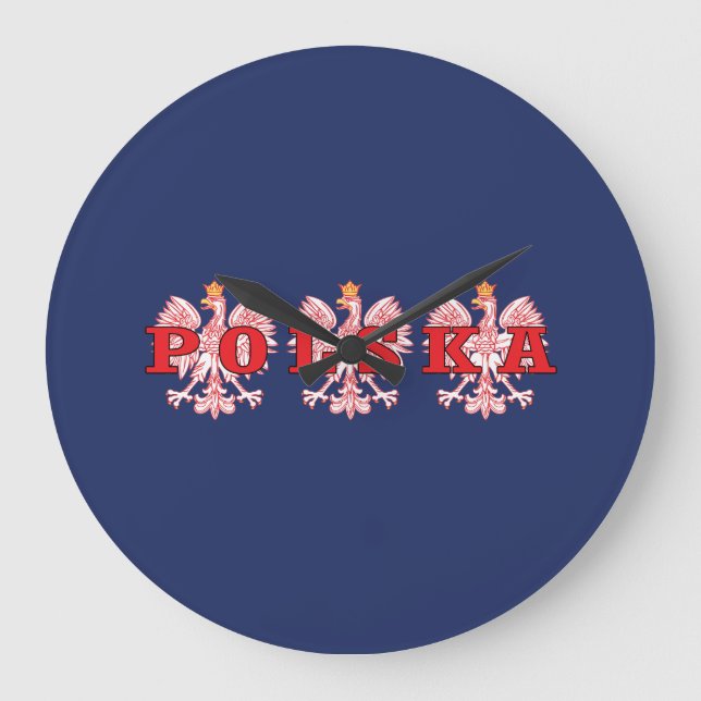 Polska Red Eagles Große Wanduhr (Vorderseite)