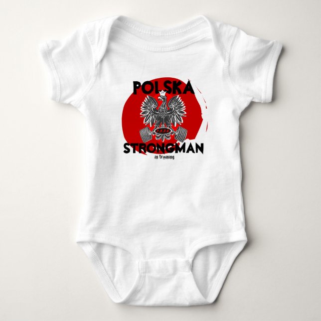POLSKA STARKER MANN im Training Baby Strampler (Vorderseite)