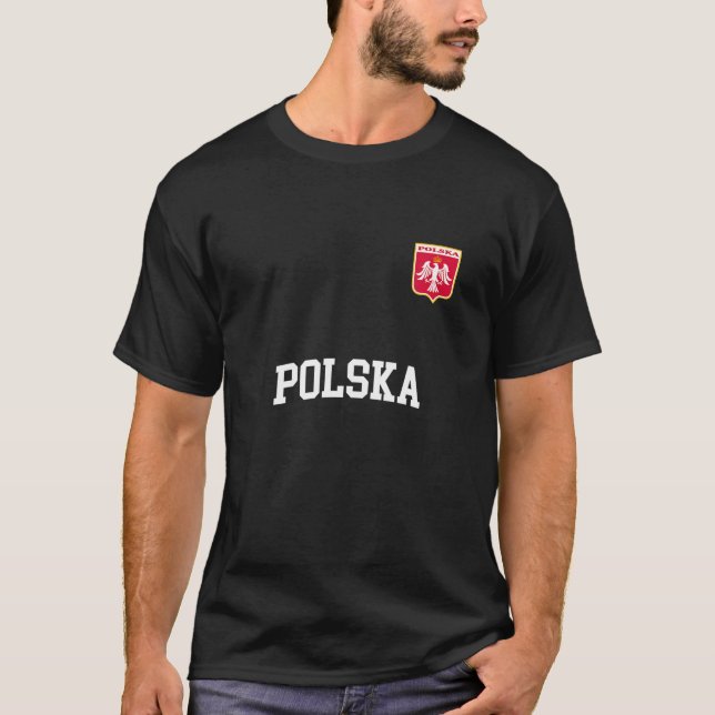 Polska Team Sports Soccer Polnische Flagge Jersey T-Shirt (Vorderseite)